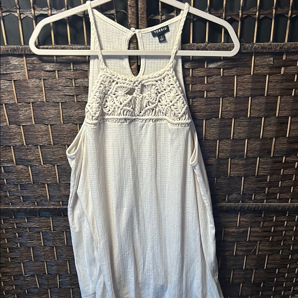 Torrid cream  Crochet Embellished Tank Top